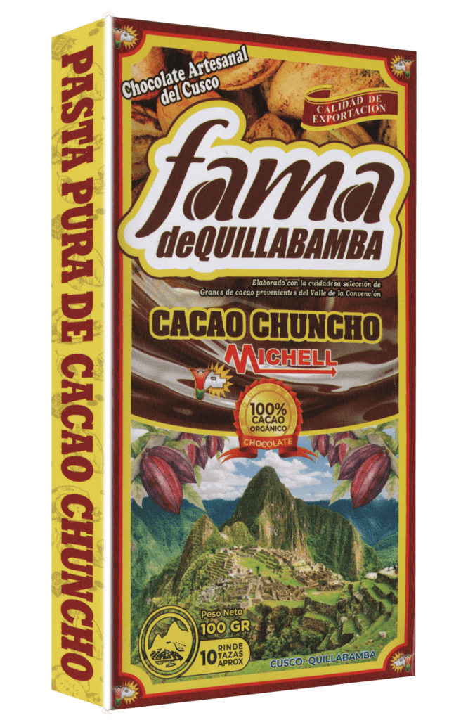 Pasta pura de cacao chuncho de Fama de Quillabamba, Cusco, presentación 100g