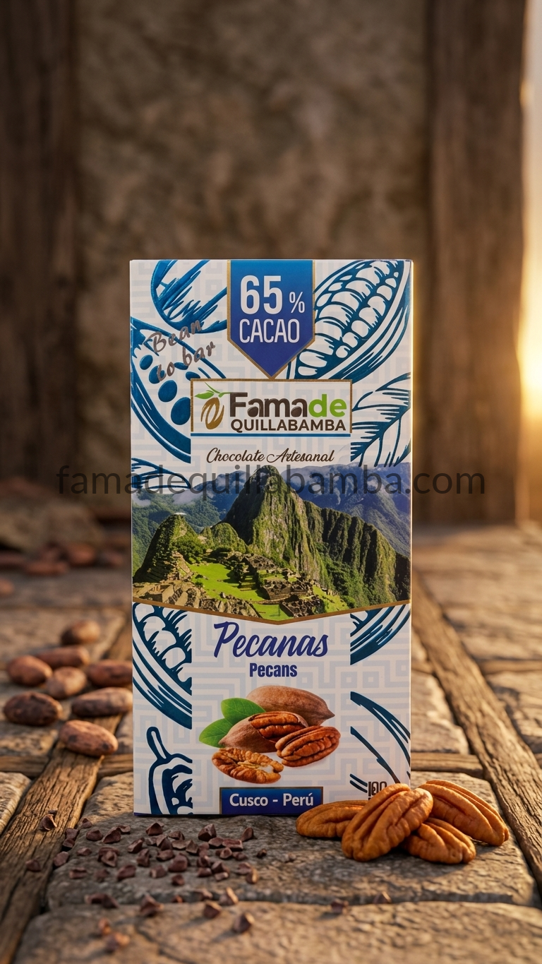 CHOCOLATE 65% - Chocolate con Pecanas - Barra 100g - Vista 3