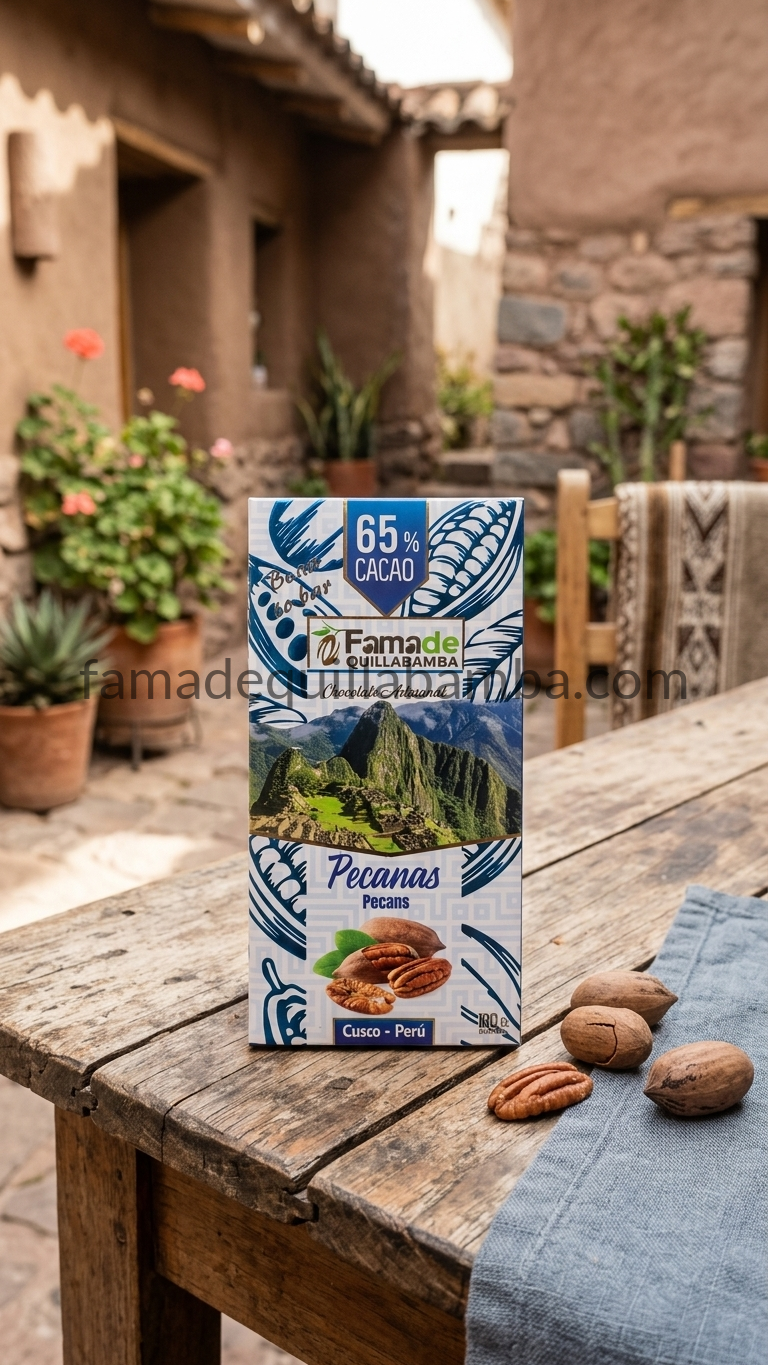CHOCOLATE 65% - Chocolate con Pecanas - Barra 100g - Vista 4
