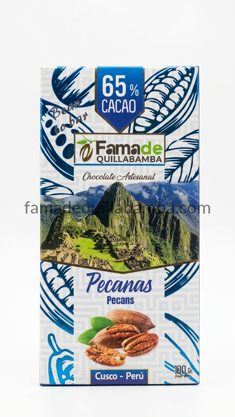CHOCOLATE 65% - Chocolate con Pecanas - Barra 100g - Vista 5