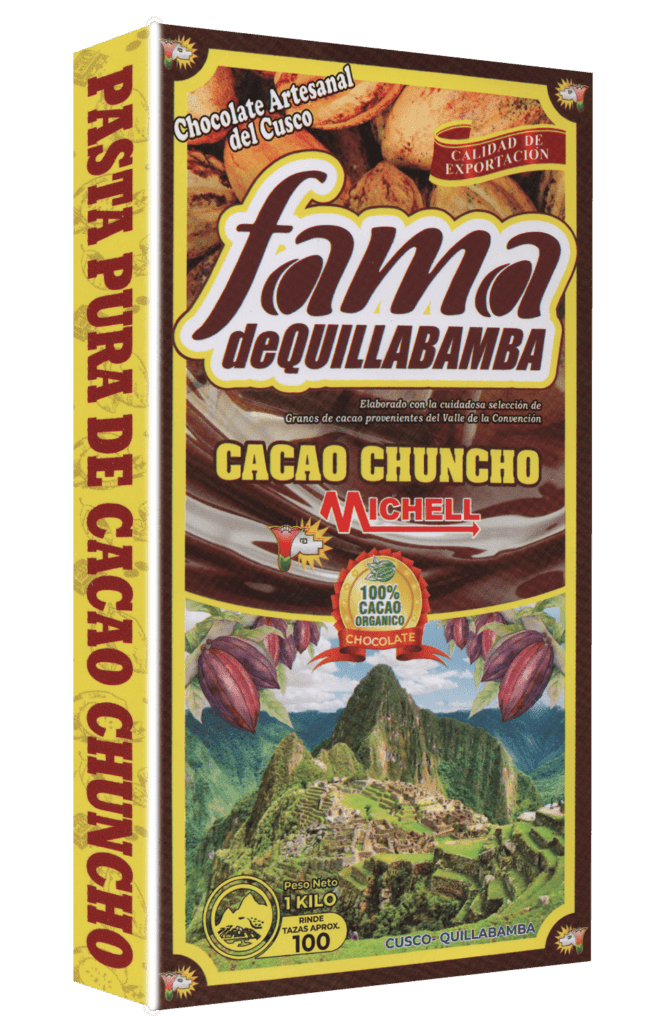 Pasta pura de cacao chuncho sin azúcar de Fama de Quillabamba, presentación 1kg