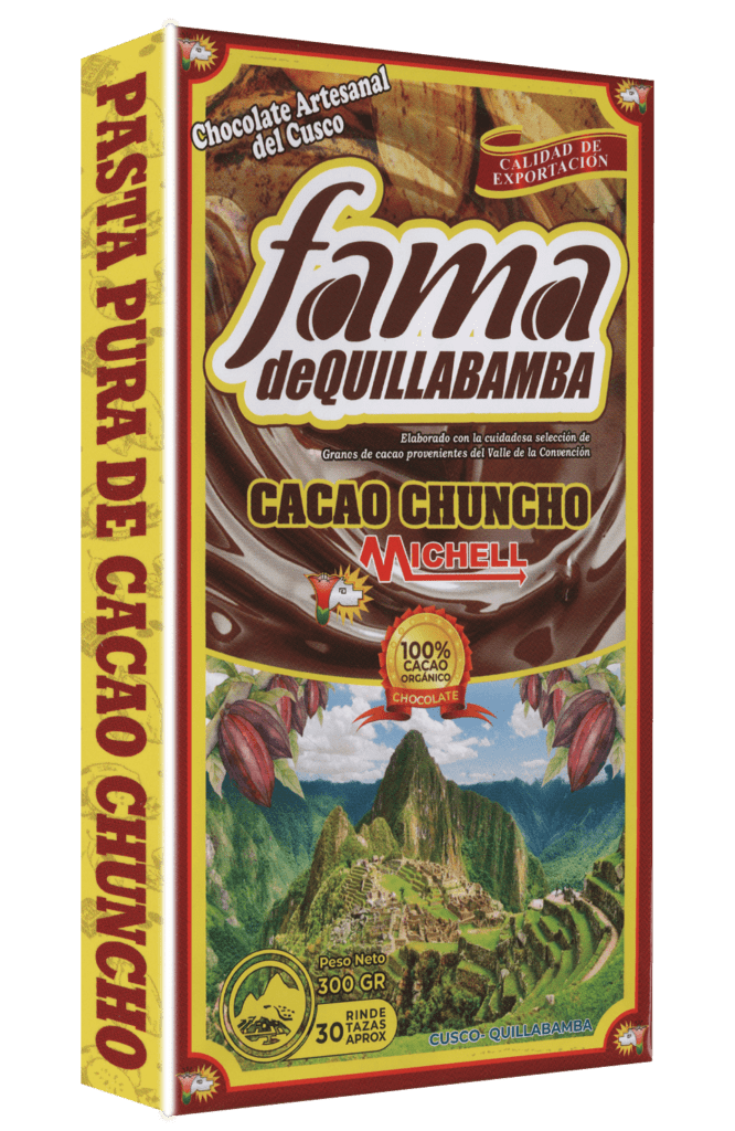 Pasta pura de cacao chuncho sin azúcar de Fama de Quillabamba, presentación 300g