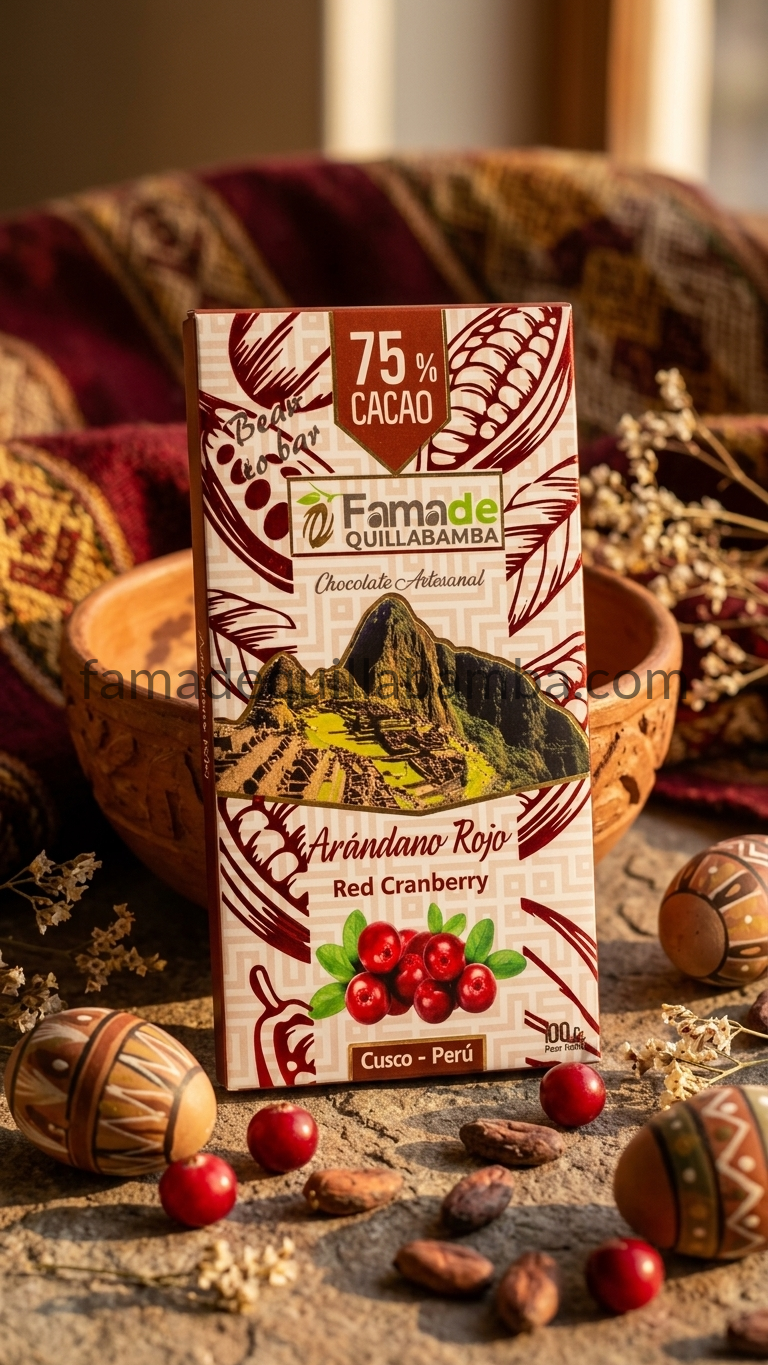 CHOCOLATE 75% - Chocolate con Arándano Rojo - Barra 50g - Vista 5
