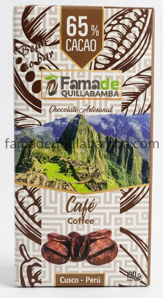 CHOCOLATE 65% - Chocolate con Café - Barra 100 gr