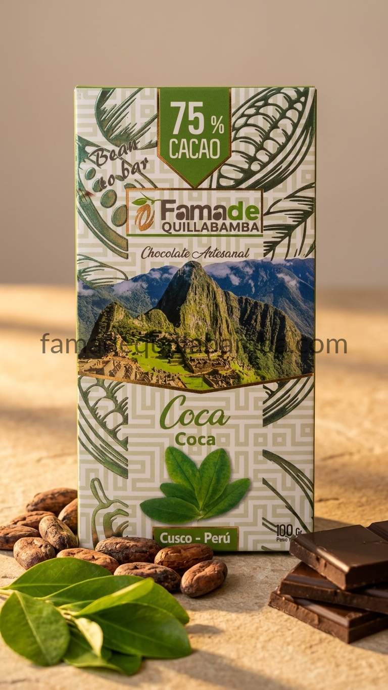 CHOCOLATE 75% - Chocolate con Hoja de Coca - Barra 100g - Vista 3