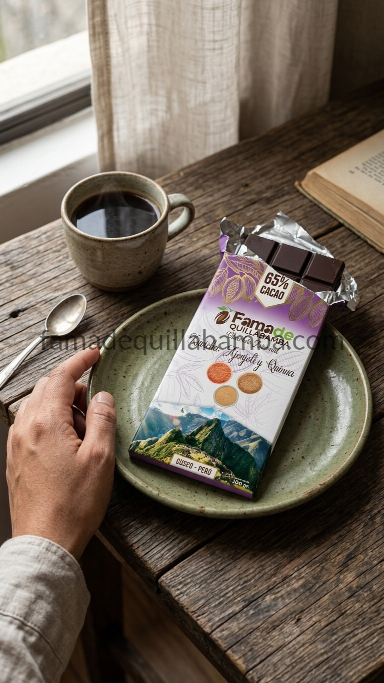 CHOCOLATE 65% - Chocolate con Kiwicha, Ajonjolí y Quinua - Barra 100g - Vista 6