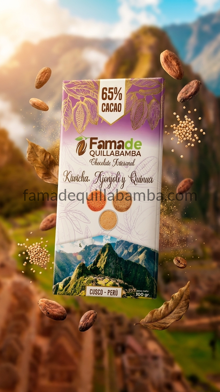 CHOCOLATE 65% - Chocolate con Kiwicha, Ajonjolí y Quinua - Barra 100g - Vista 7