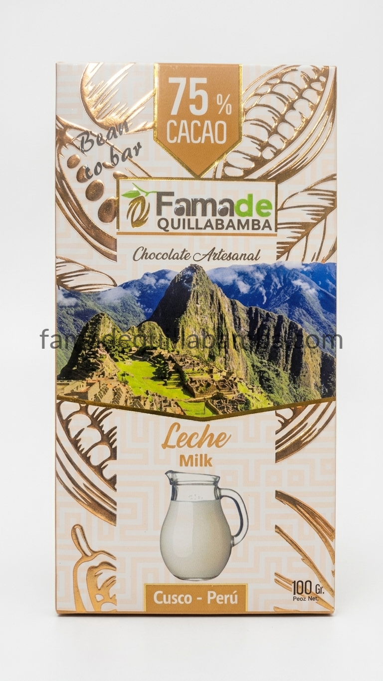 CHOCOLATE 75% - Chocolate con Leche - Barra 100g - Vista 2