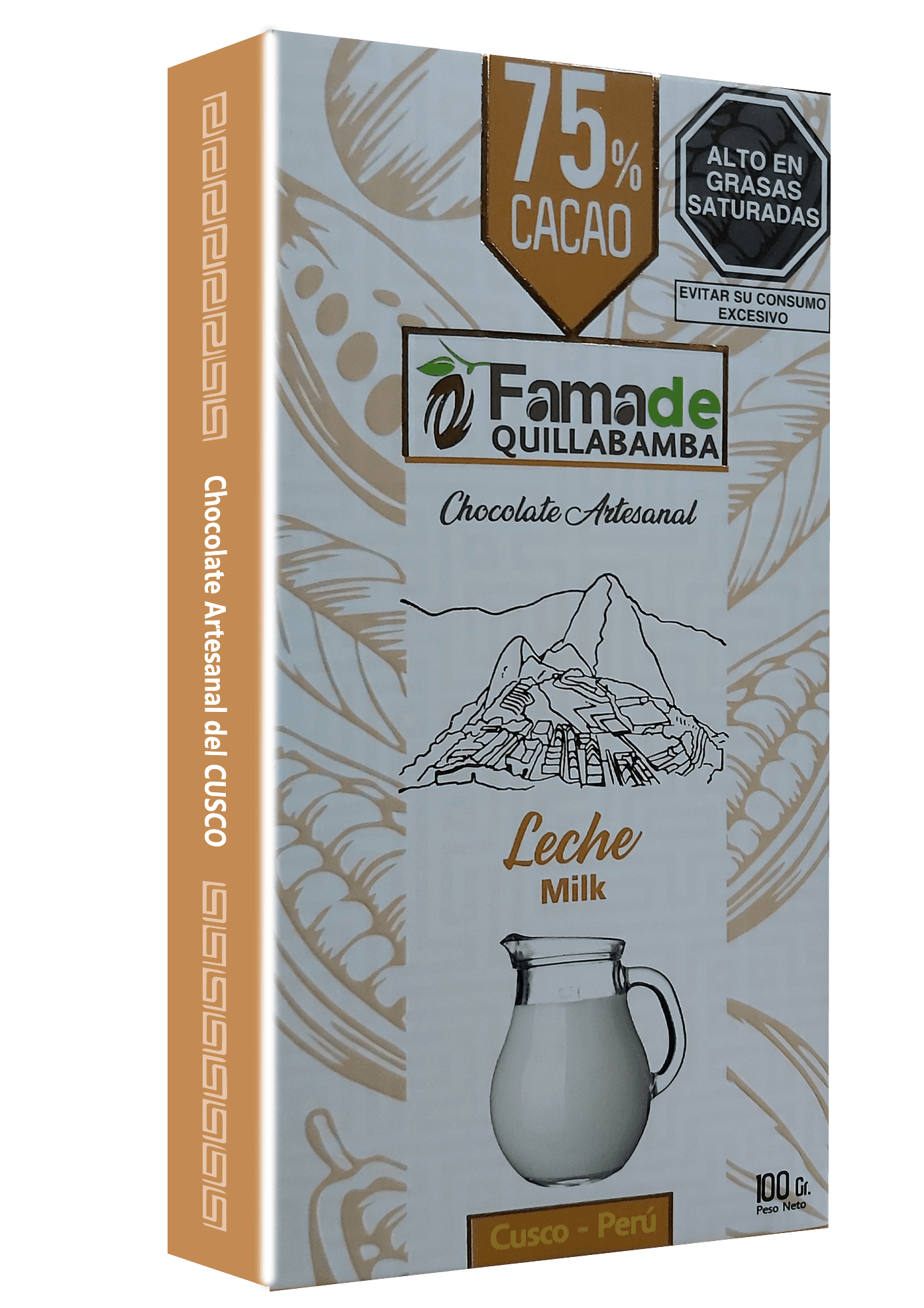 CHOCOLATE 75% - Chocolate con Leche - Barra 100g - Vista 7