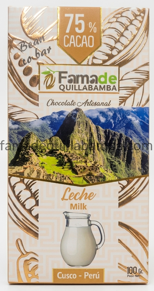 CHOCOLATE 75% - Chocolate con Leche - Barra 100 gr
