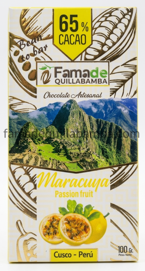 CHOCOLATE 65% - Chocolate con Maracuyá - Barra 100 gr