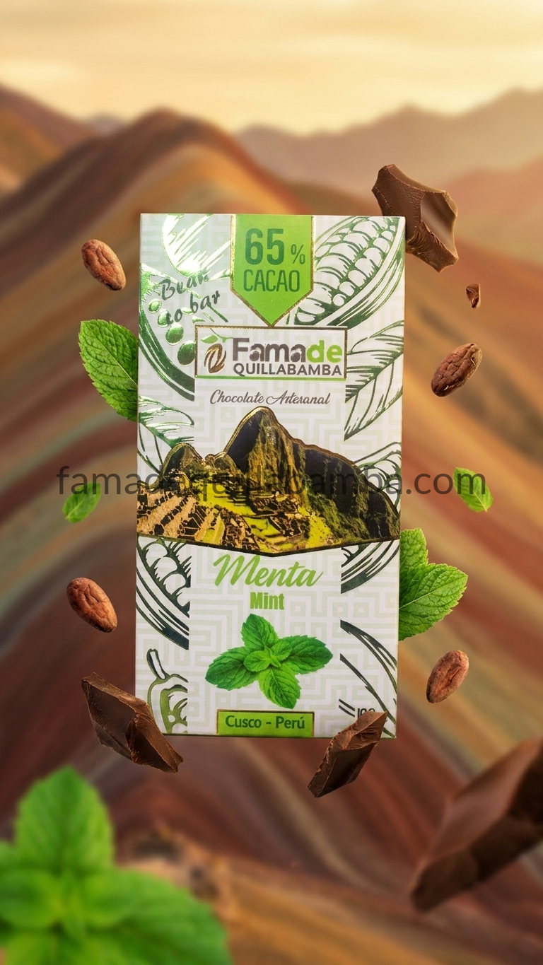 CHOCOLATE 65% - Chocolate con Menta - Barra 50g - Vista 6