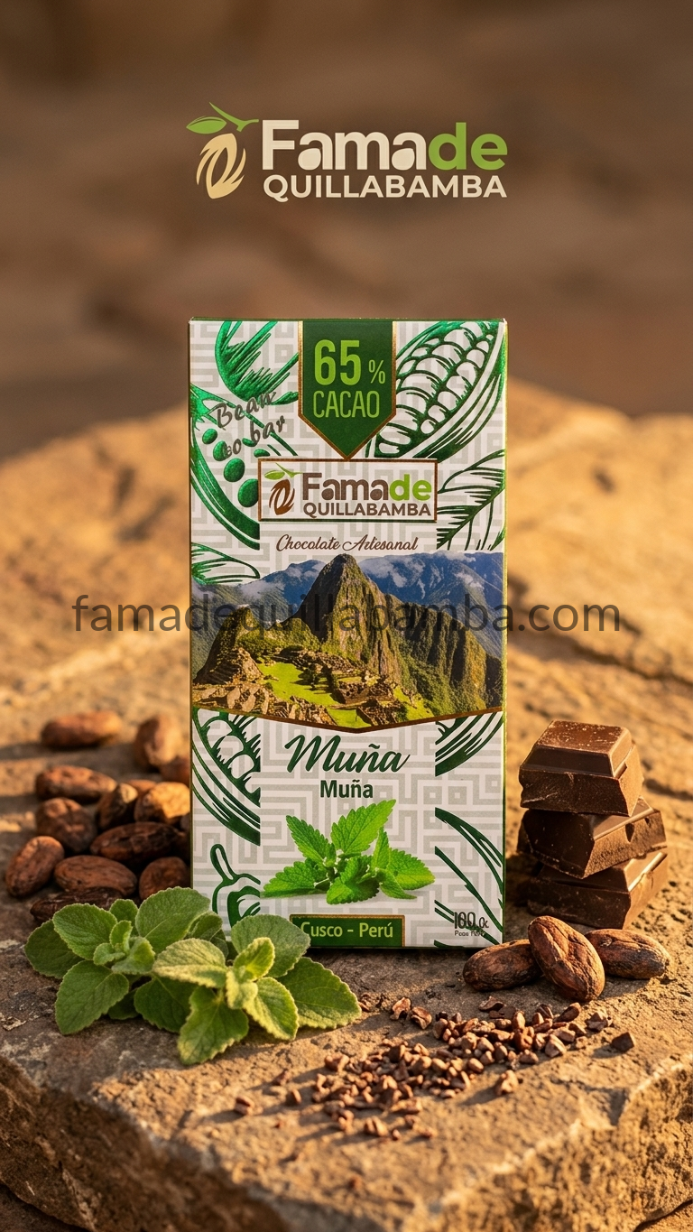 CHOCOLATE 65% - Chocolate con Muña - Barra 100g - Vista 5