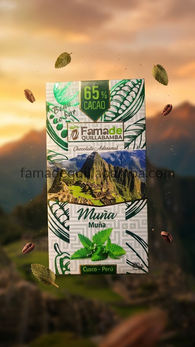 CHOCOLATE 65% - Chocolate con Muña - Barra 100g - Vista 6