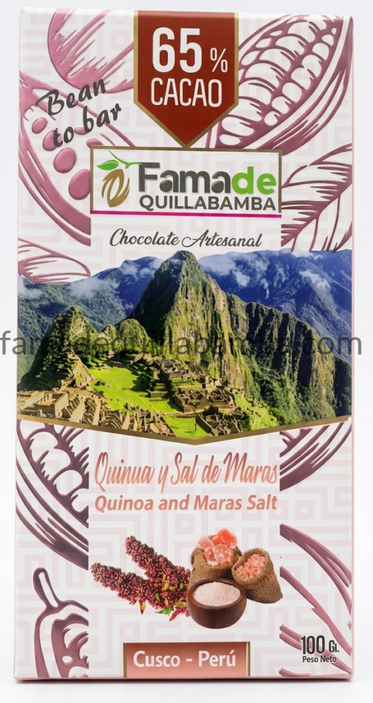 CHOCOLATE 65% - Chocolate con Quinua y Sal de Maras - Barra 100 gr