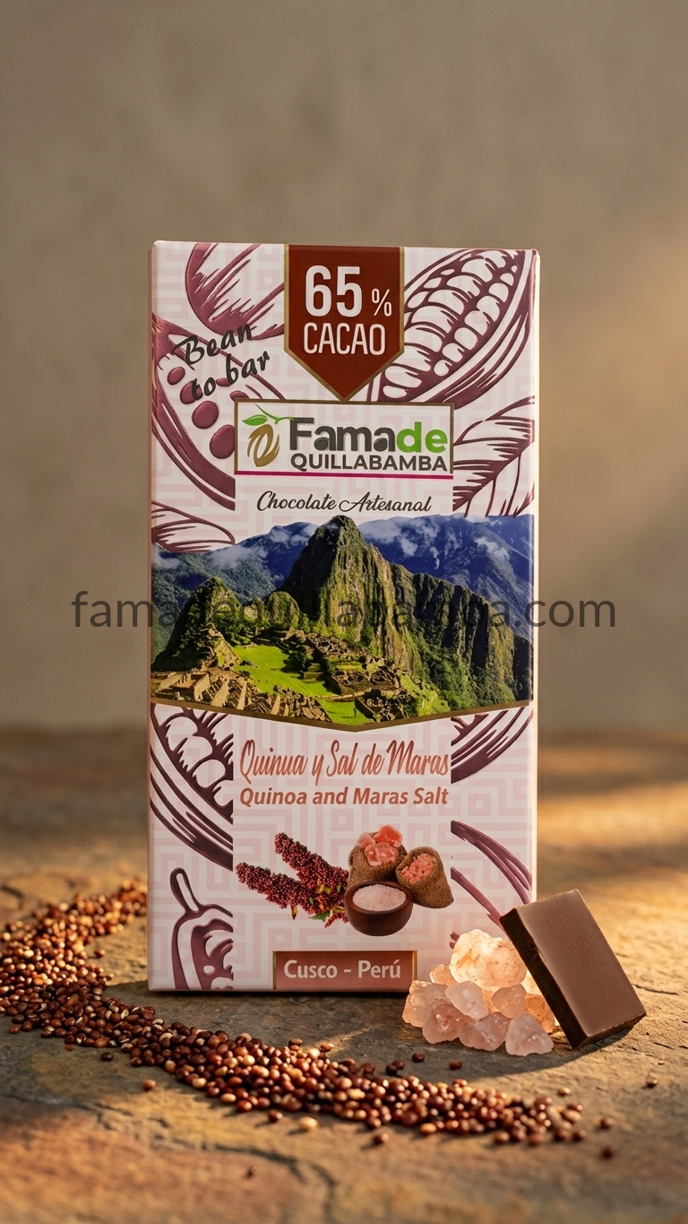 CHOCOLATE 65% - Chocolate con Quinua y Sal de Maras - Barra 100g - Vista 3