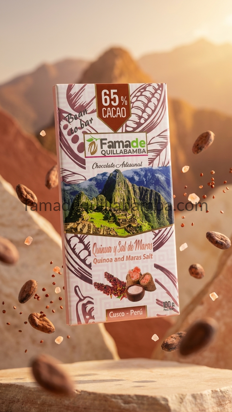 CHOCOLATE 65% - Chocolate con Quinua y Sal de Maras - Barra 100g - Vista 4