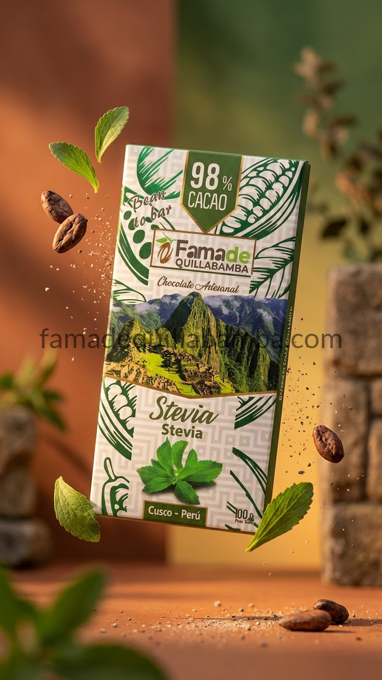 CHOCOLATE 98% - Chocolate con Stevia - Barra 100g - Vista 4