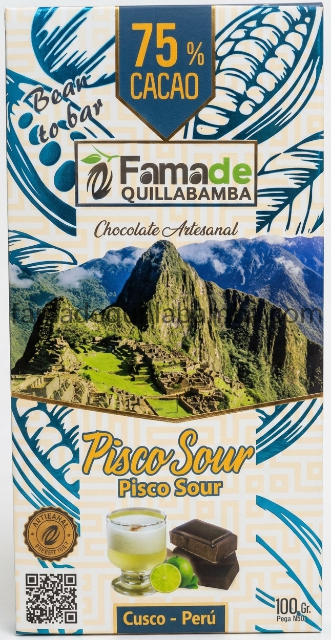 Chocolate Pisco Sour 75% Cacao | Barra 100 g - Fama de Quillabamba