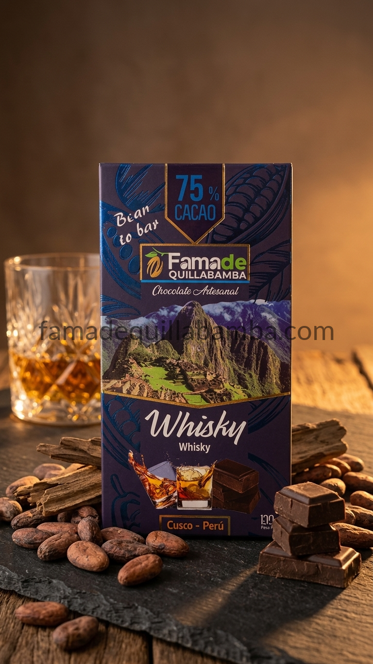 CHOCOLATE 75% - Chocolate Sabor Whisky - Barra Artesanal 100g - Vista 4