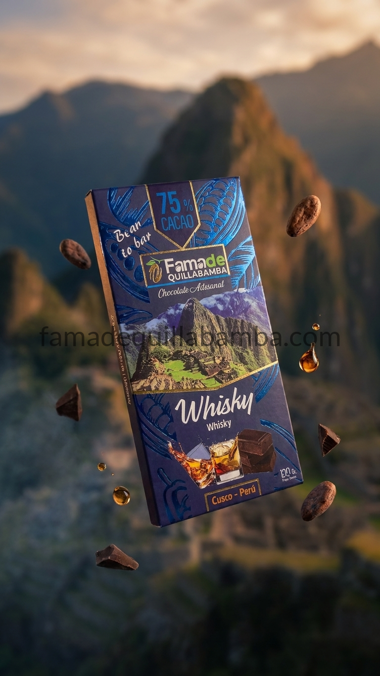 CHOCOLATE 75% - Chocolate Sabor Whisky - Barra Artesanal 100g - Vista 7