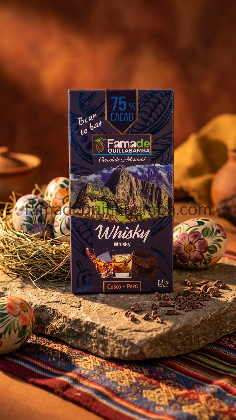 CHOCOLATE 75% - Chocolate Sabor Whisky - Barra Artesanal 100g - Vista 8