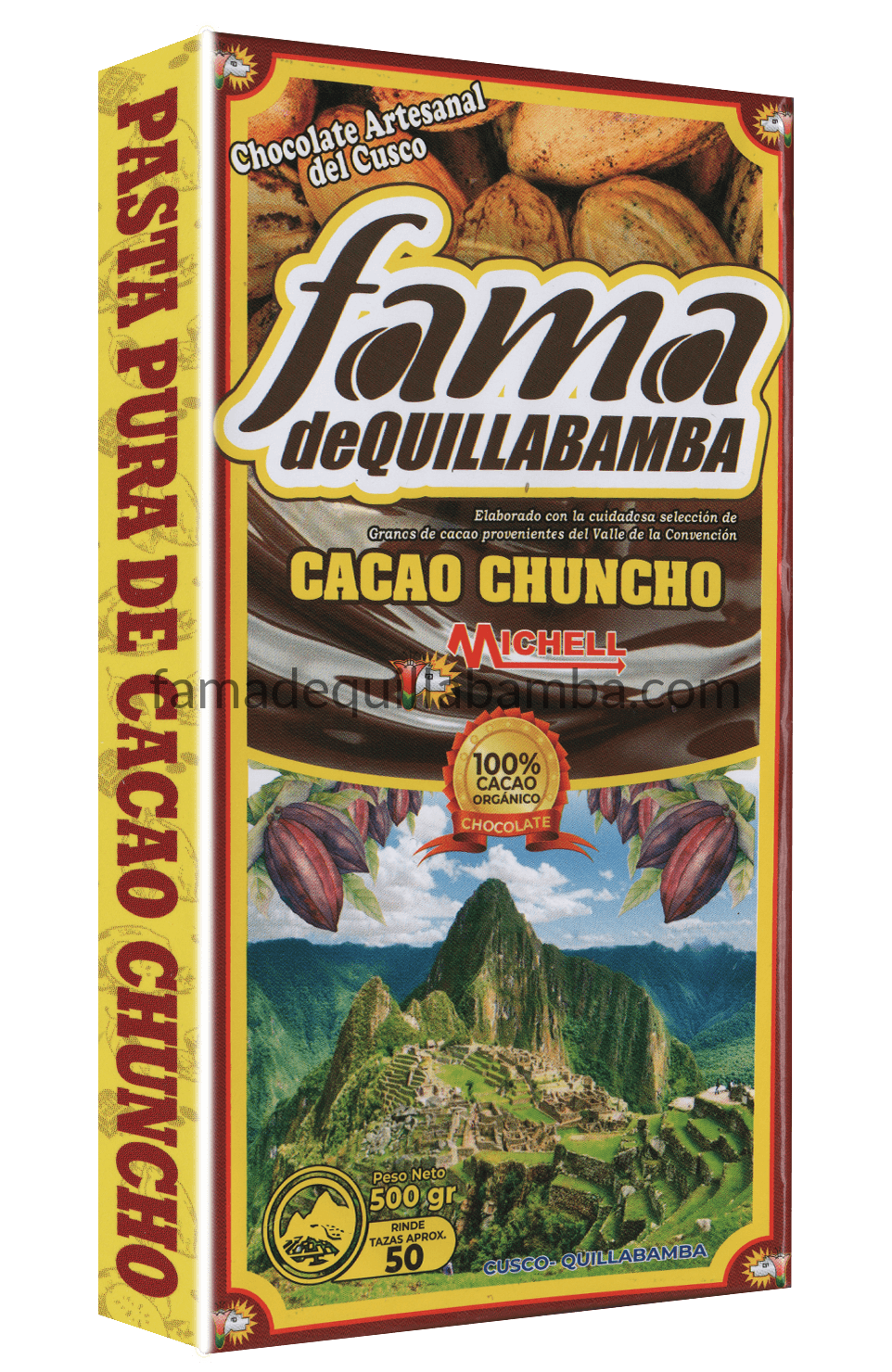 CACAO PURO - Pasta Pura de Cacao Chuncho - Chocolate 500g sin Azúcar