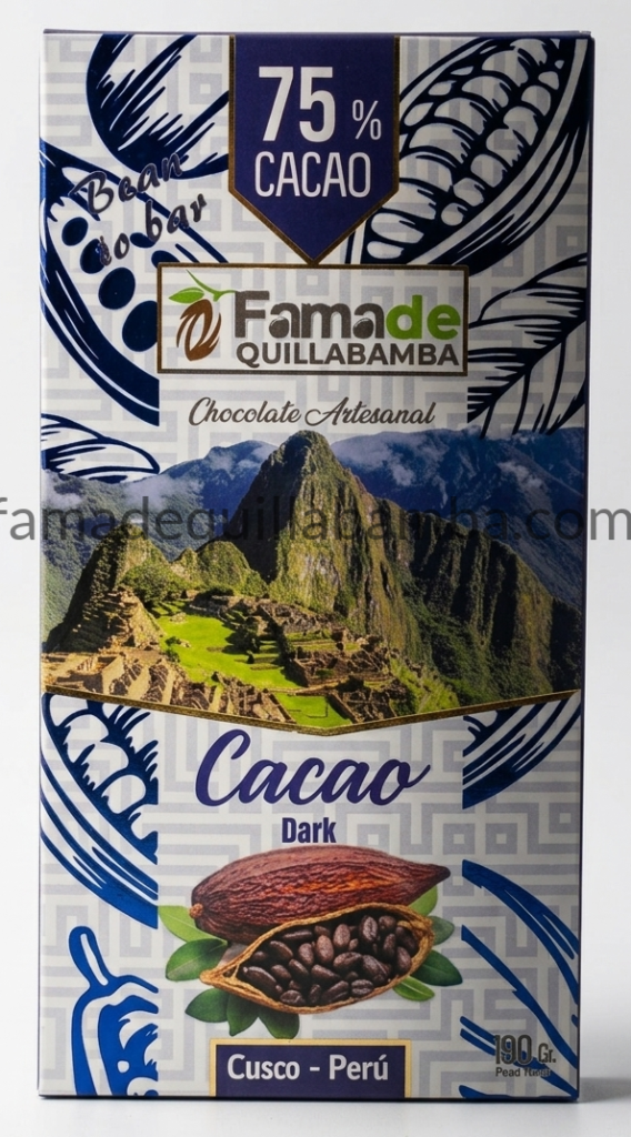 Cacao 75% en Barra Artesanal 100g