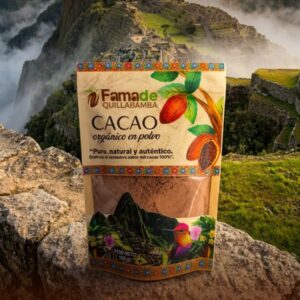 Cacao en polvo puro de Fama de Quillabamba, Cusco, ideal para chocolate caliente y reposteria