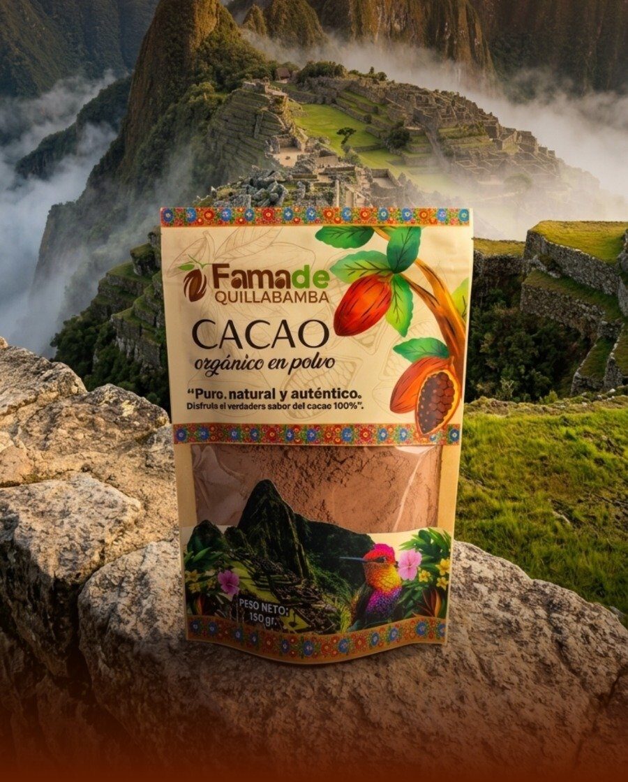 Cacao en polvo puro de Fama de Quillabamba, Cusco, ideal para chocolate caliente y reposteria