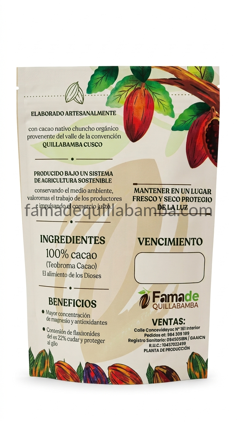 Cacao en Polvo Orgánico Puro | Origen Quillabamba, Cusco | 300 g - vista 8