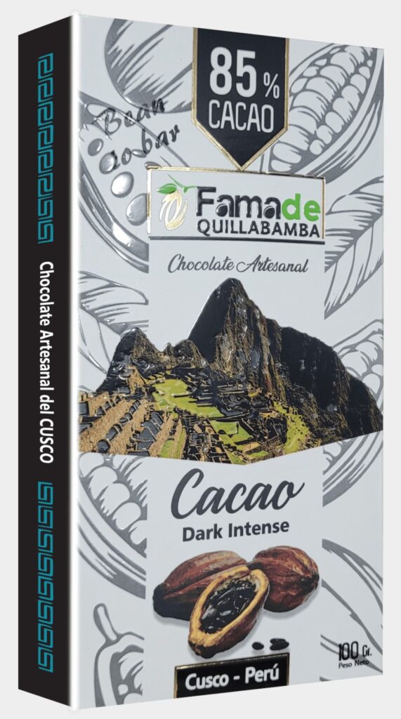 Barra de Cacao Intenso 85% | Chocolate Oscuro Artesanal 100g de 100 gramos, chocolate artesanal de Fama de Quillabamba, Cusco