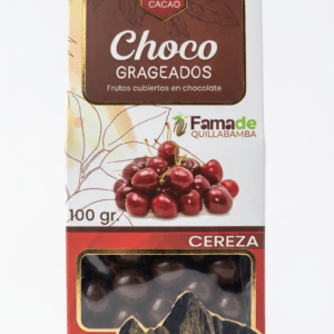 Bolsa de Cereza con Chocolate 75% Cacao de 100 gramos, snack artesanal de Fama de Quillabamba