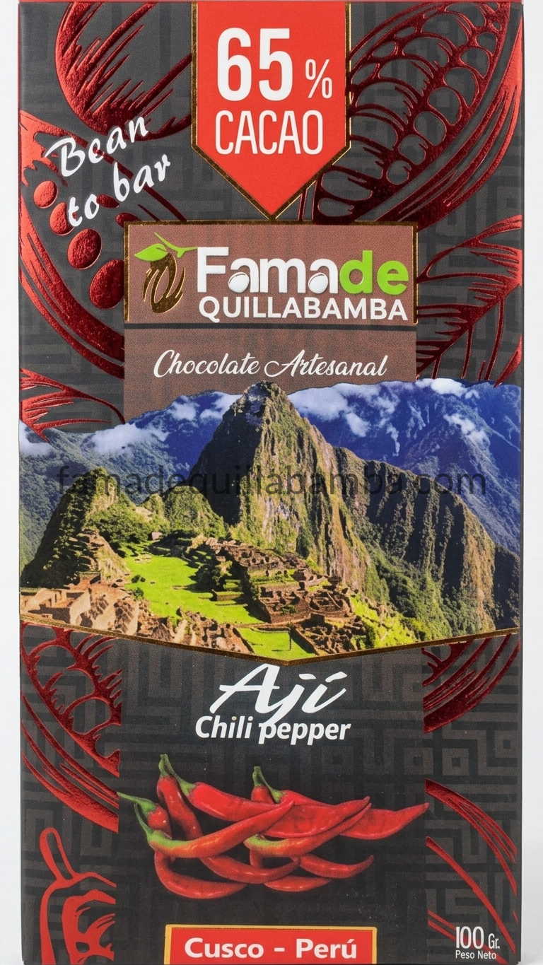 CHOCOLATE 65% - Chocolate con Ají - Barra Artesanal 100g - Vista 6