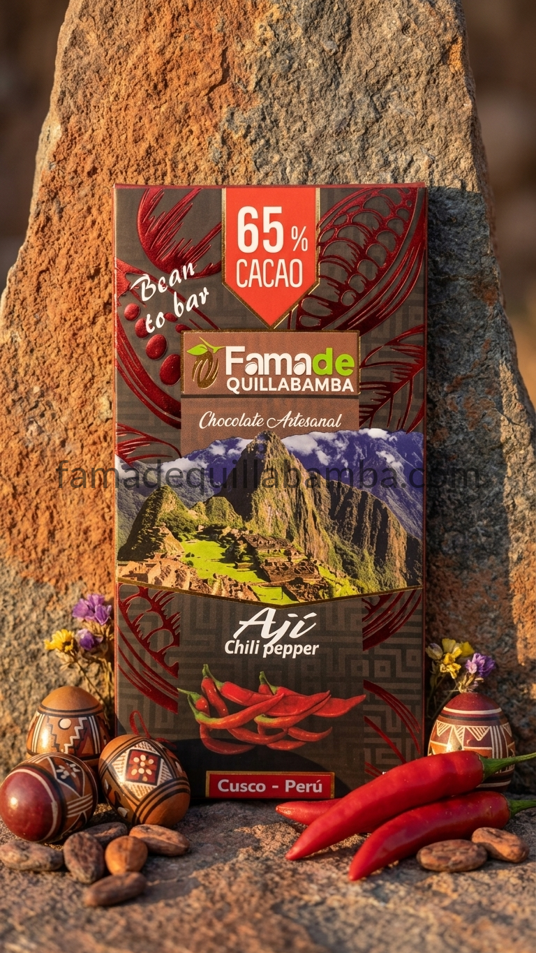 CHOCOLATE 65% - Chocolate con Ají - Barra Artesanal 100g - Vista 8