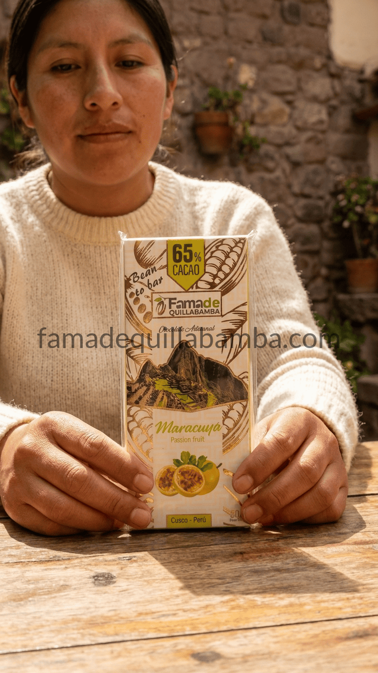 CHOCOLATE 65% - Chocolate con Maracuyá - Barra Artesanal 50 g - Vista 2