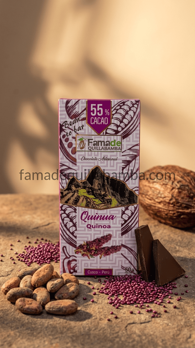 CHOCOLATE 55% - Chocolate con Quinua - Barra 50g - Vista 2