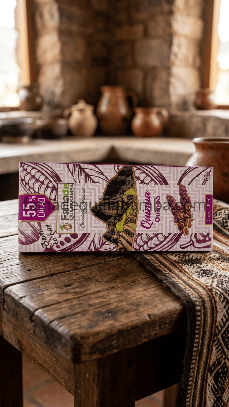 CHOCOLATE 55% - Chocolate con Quinua - Barra 50g - Vista 4
