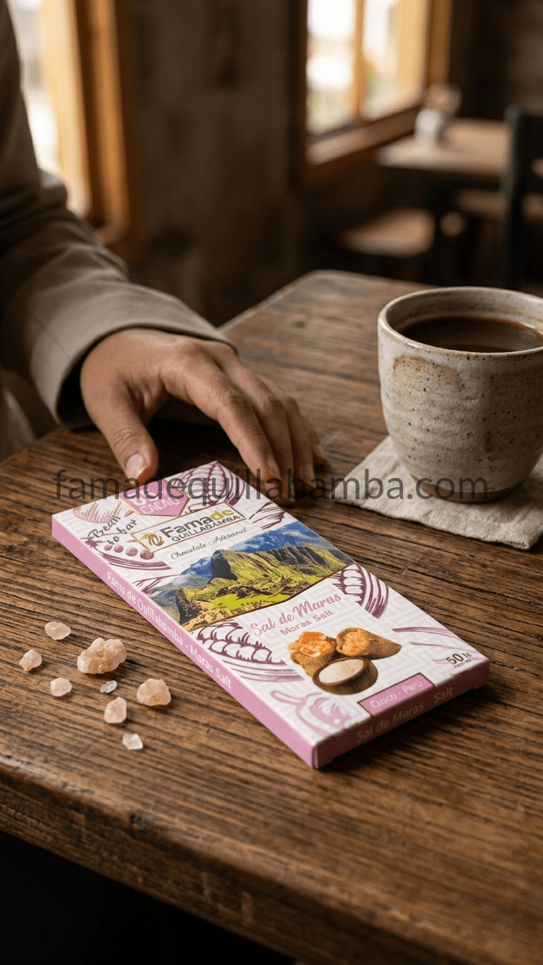CHOCOLATE 65% - Chocolate con Sal de Maras - Barra Artesanal 50 g - Vista 4