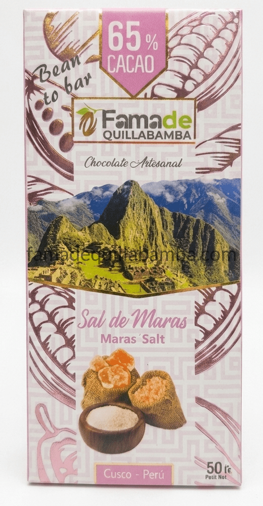 CHOCOLATE 65% - Chocolate con Sal de Maras - Barra 50 gr