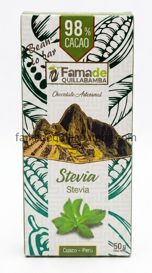 CHOCOLATE 98% - Chocolate con Stevia - Barra 50 gr