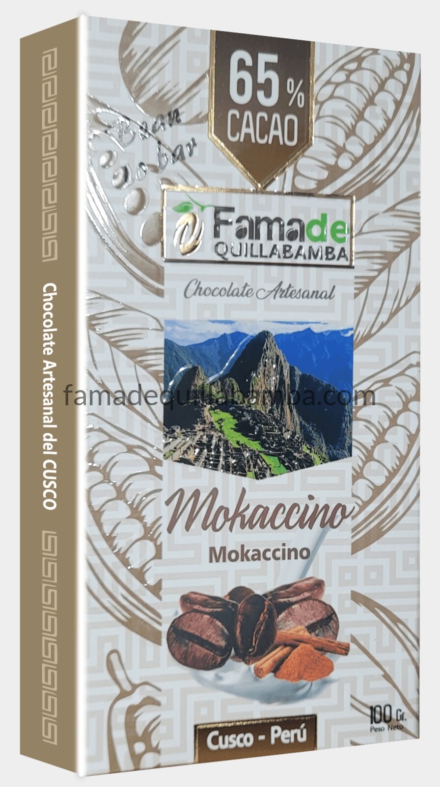 CHOCOLATE 65% - Chocolate Mokaccino con Café - Barra 100g - Vista 2