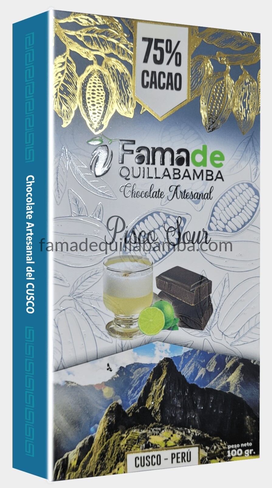CHOCOLATE 75% - Chocolate Pisco Sour - Barra 100g