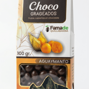 Bolsa de Aguaymanto con Chocolate 75% Cacao de 100 gramos, snack artesanal de Fama de Quillabamba