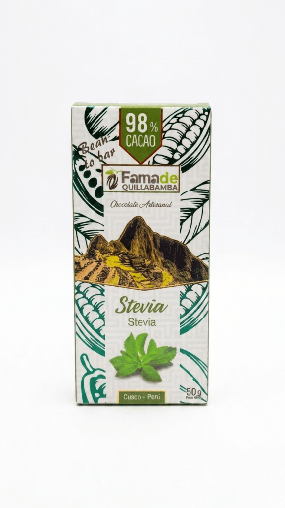Chocolate con Stevia 98% Cacao | Barra 50g