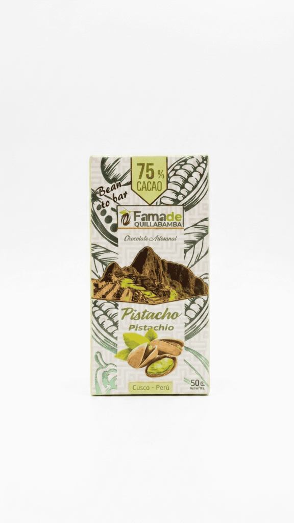 Chocolate con Pistacho 75% Cacao | Barra 50g