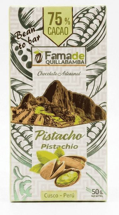 Chocolate con Pistacho 75% Cacao | Barra 50g