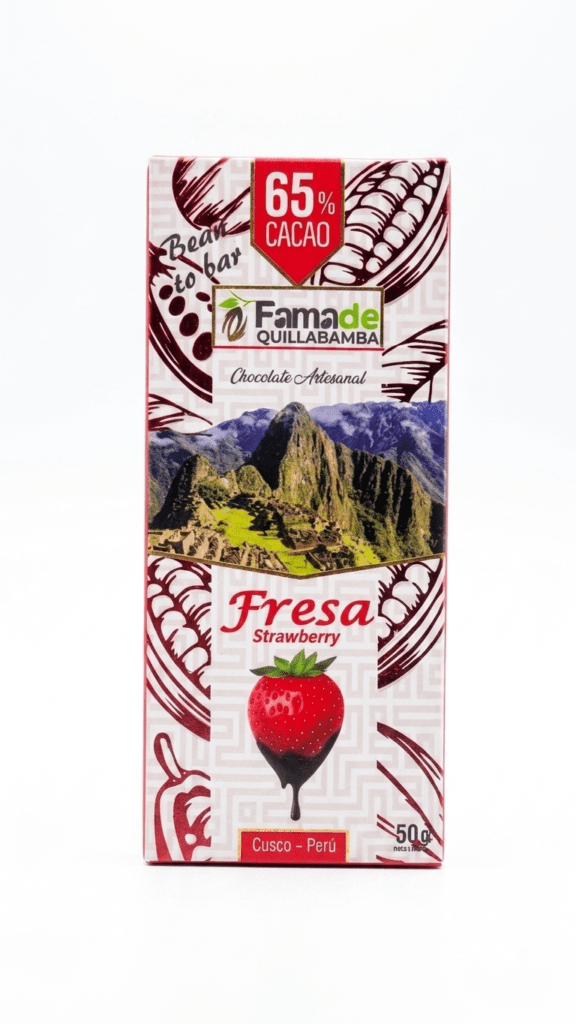 Chocolate con Fresa 65% Cacao | Barra 50 g