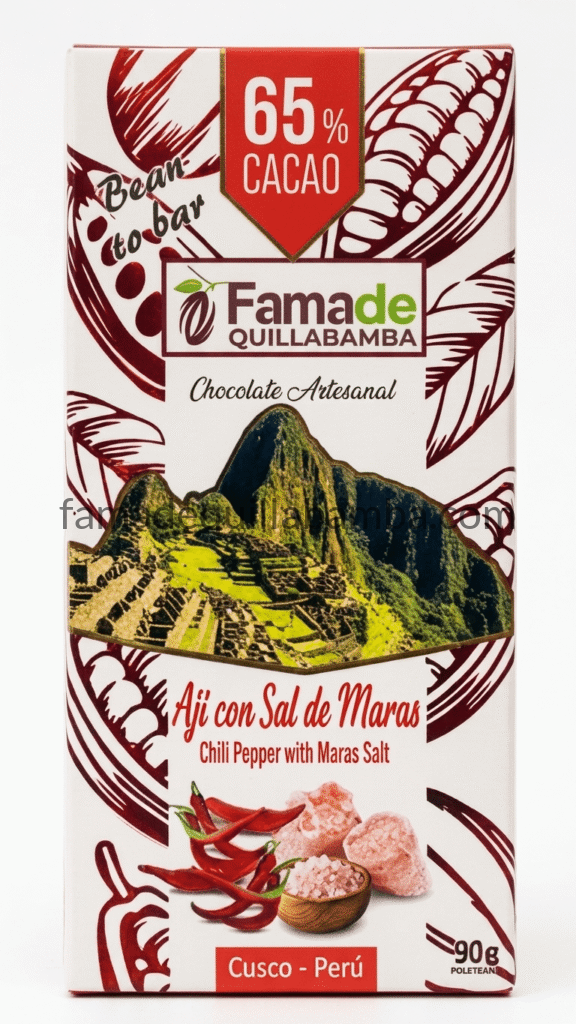 Chocolate con Ají y Sal de Maras 65% Cacao | Barra Artesanal 50 g