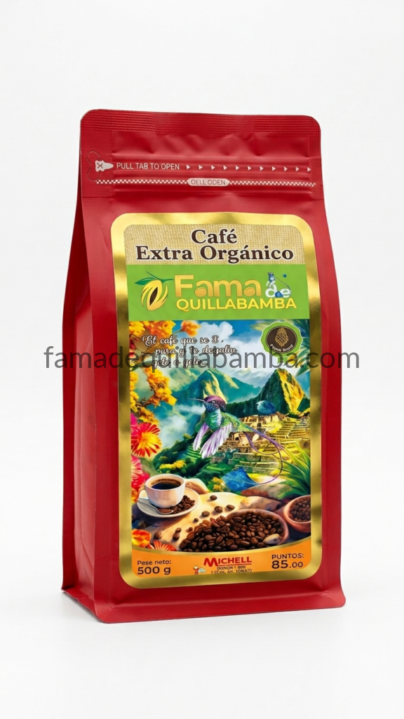 Café Extra Orgánico 500g - Fama de Quillabamba, bolsa de café orgánico de Cusco